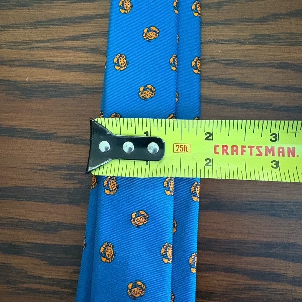 Vilebrequin Silk Blue 2” Tie Orange Crabs Made in Italy 50” Long - Picture 8 of 11